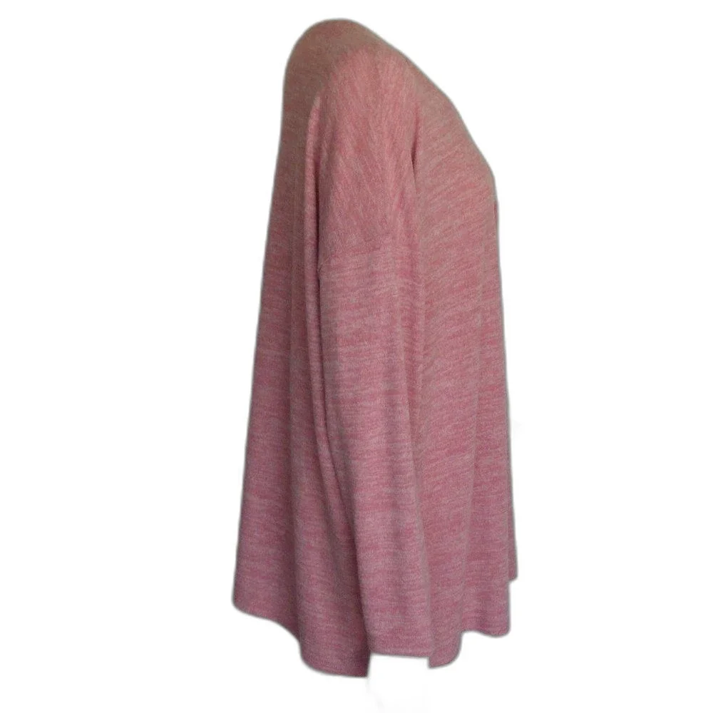 TORRID Sweater, 2/2X, Pink Space Dye, Pullover, Long sleeves, Pocket, Rayon